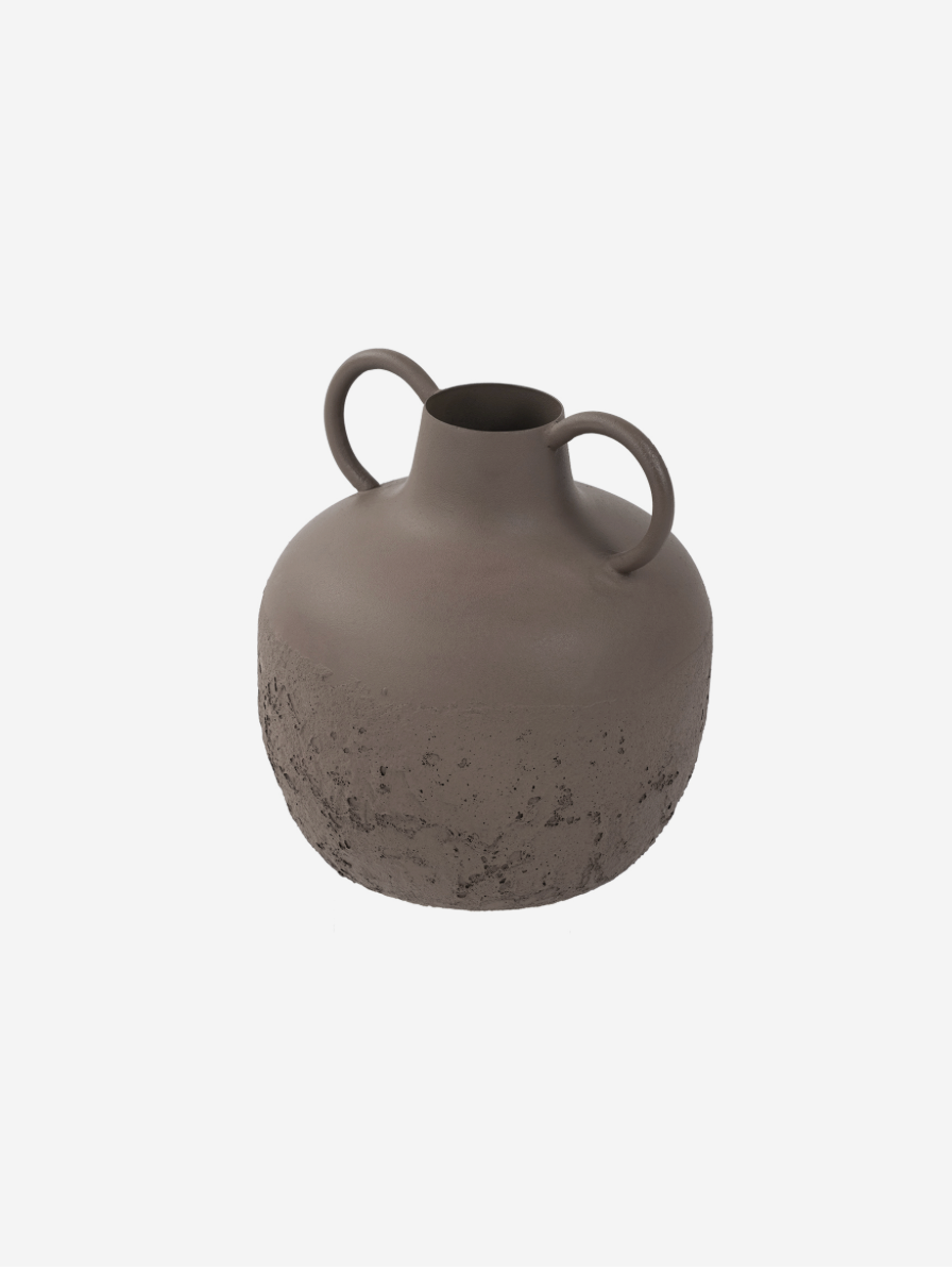 Alora Brown Textured Metal Vase Small