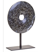 Zoro Small Black Marble Round 15cm Disc Sculpture