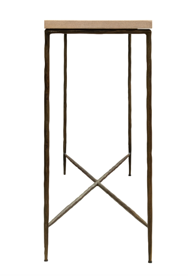 R V Astley Walter Console Table Burnt Bronze & Marble