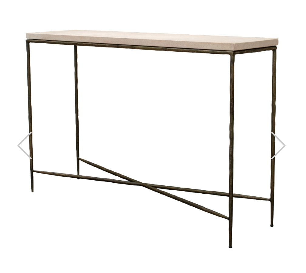 R V Astley Walter Console Table Burnt Bronze & Marble