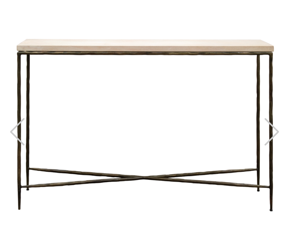 R V Astley Walter Console Table Burnt Bronze & Marble