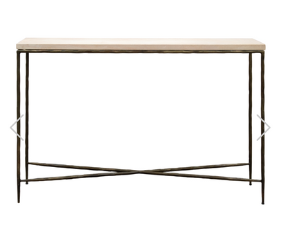 R V Astley Walter Console Table Burnt Bronze & Marble