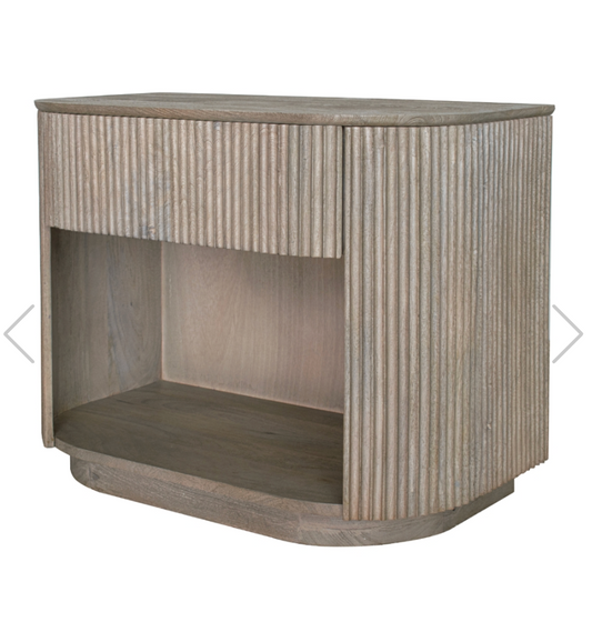 R V Astley Bergan 1 Drawer Bedside Fluted Wood