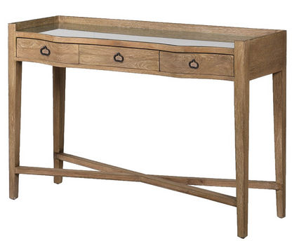 Kingham 3 Drawer Dressing Table with Glass Top