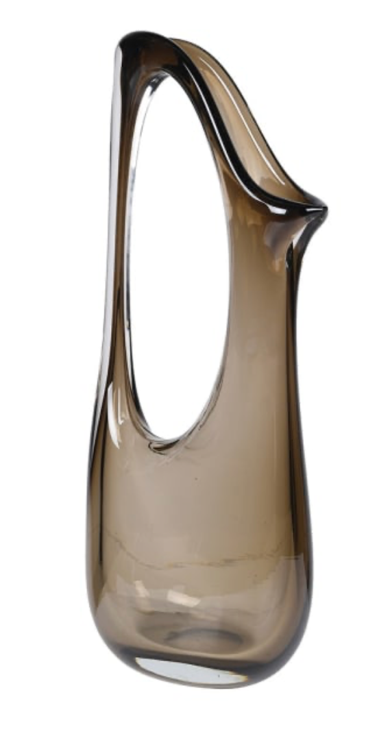 Sepia Glass Sculpture Vase