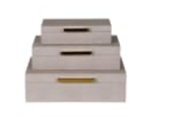 Set of 3 Taupe Boxes