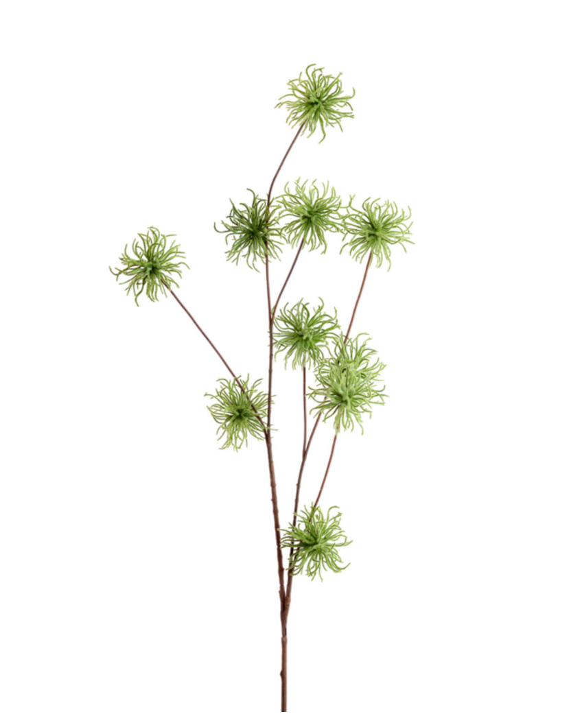 Faux Green Spider Chrysanthemum Branch Stem