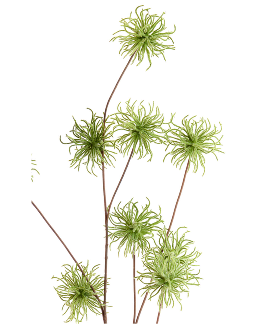 Faux Green Spider Chrysanthemum Branch Stem