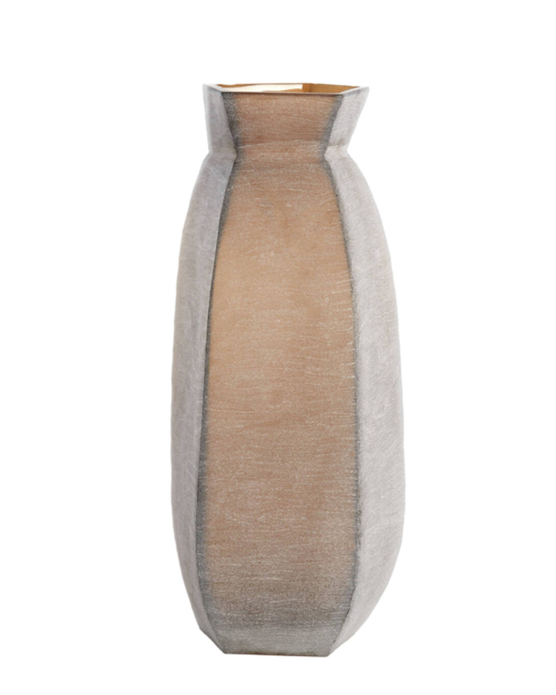 Veliko Dark Brown Glass Vase - Tall
