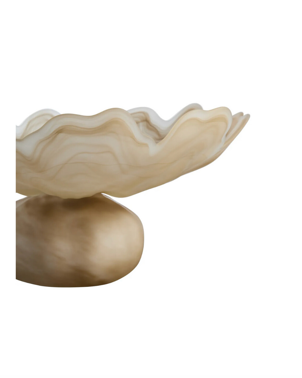 Galene Fluted Natural Glass Pedestal Bowl
