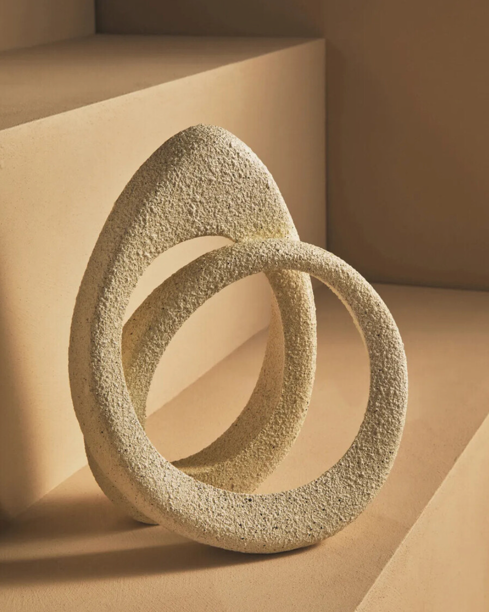 Broc Cream Textured Loop Sculpture