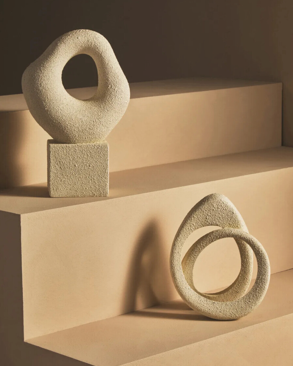 Broc Cream Textured Loop Sculpture
