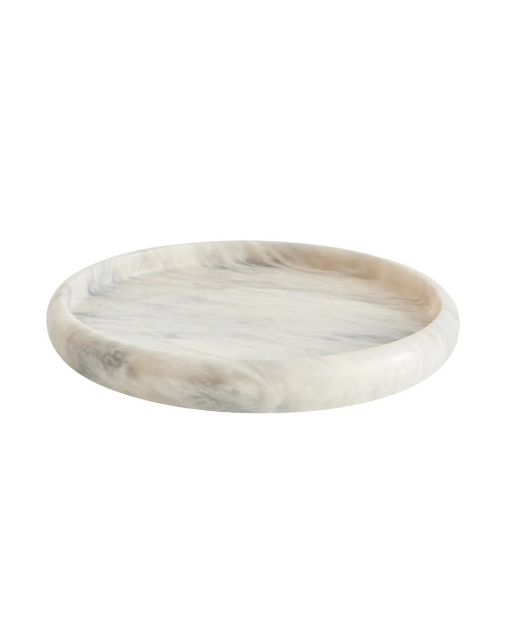 Zoro White Marble Round Tray