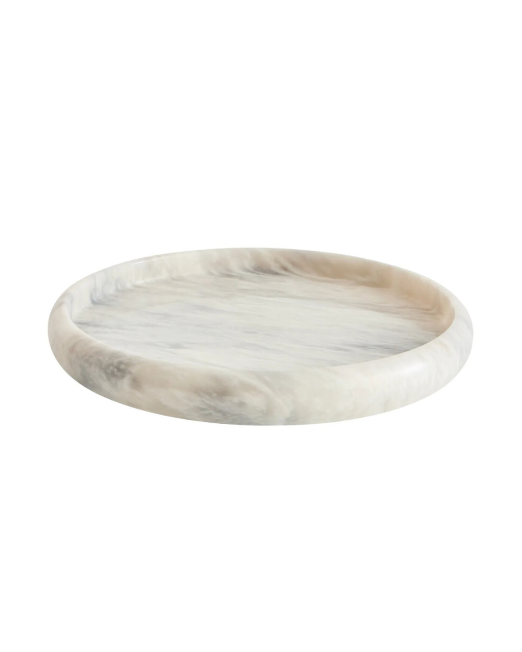 Zoro White Marble Round Tray