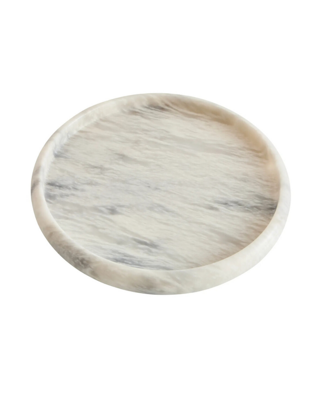 Zoro White Marble Round Tray