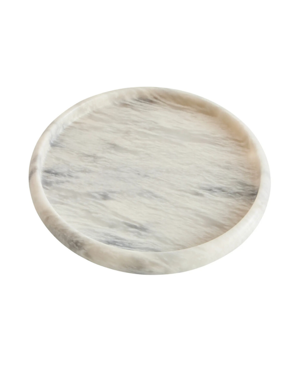 Zoro White Marble Round Tray