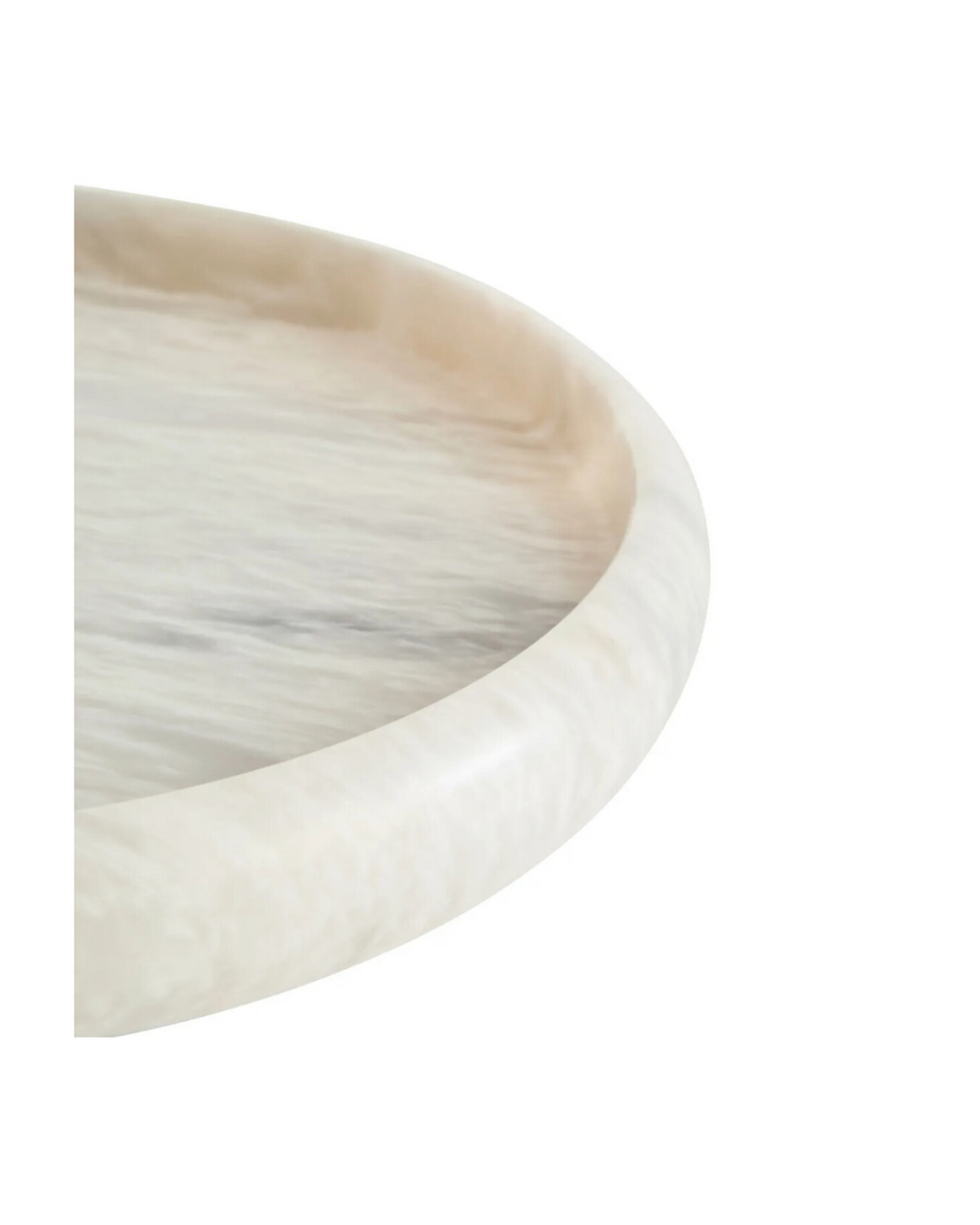 Zoro White Marble Round Tray