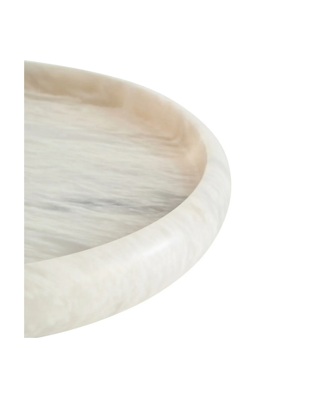 Zoro White Marble Round Tray