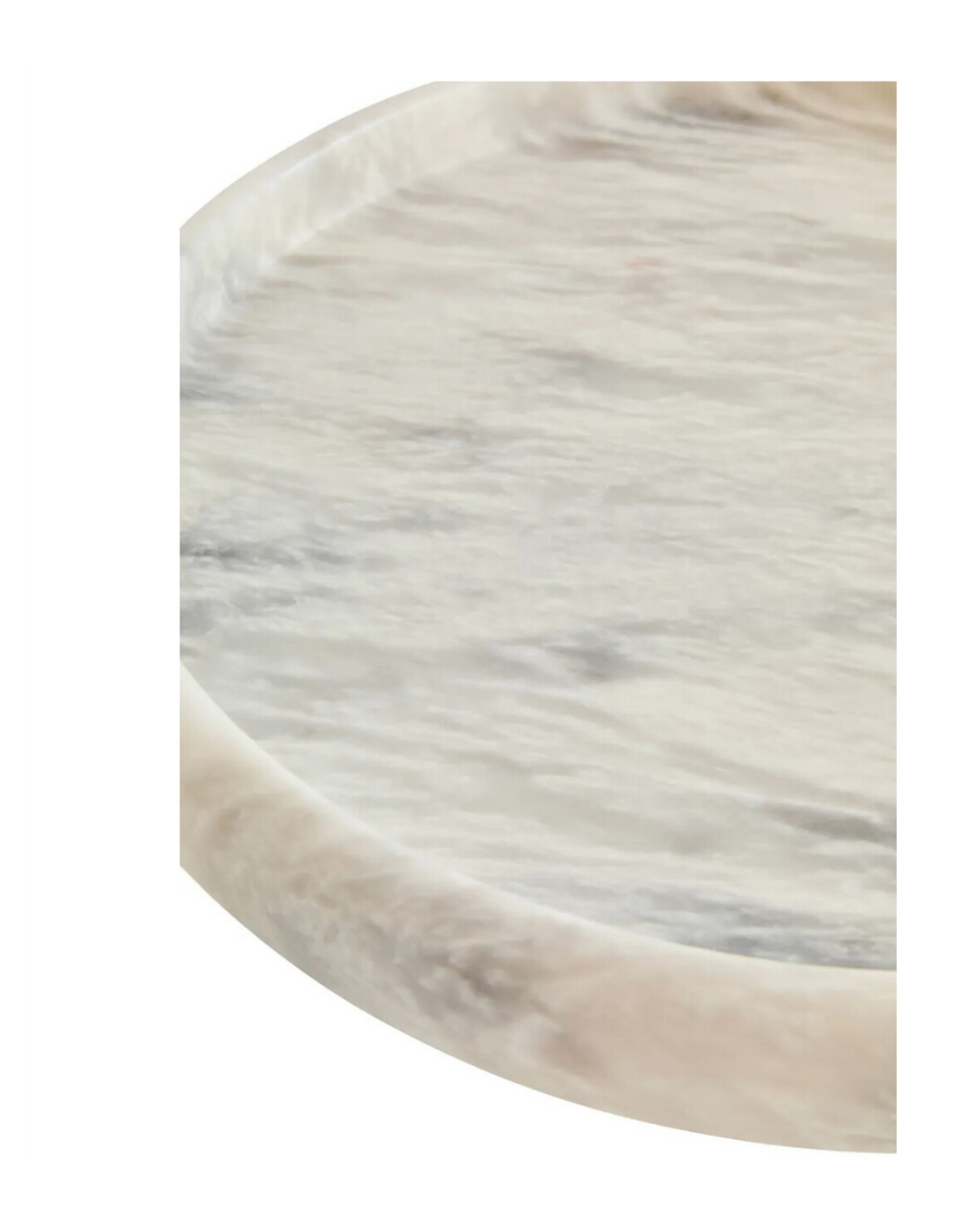 Zoro White Marble Round Tray