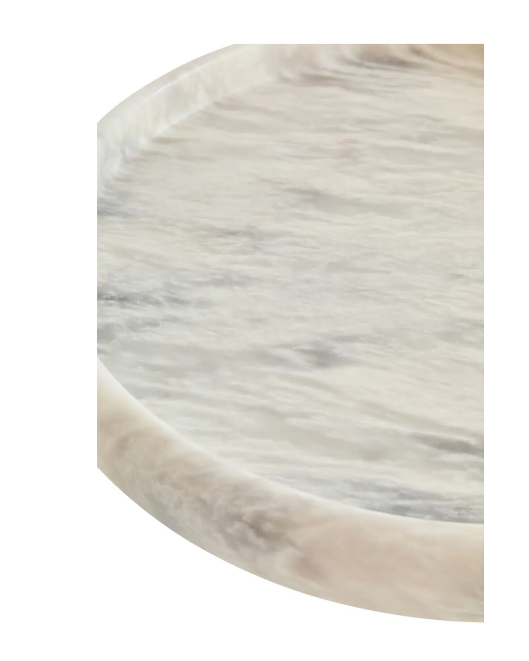 Zoro White Marble Round Tray