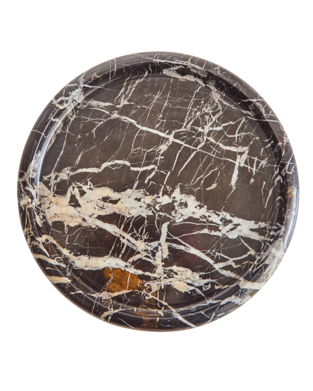 Zoro Black and White Marble Round Tray