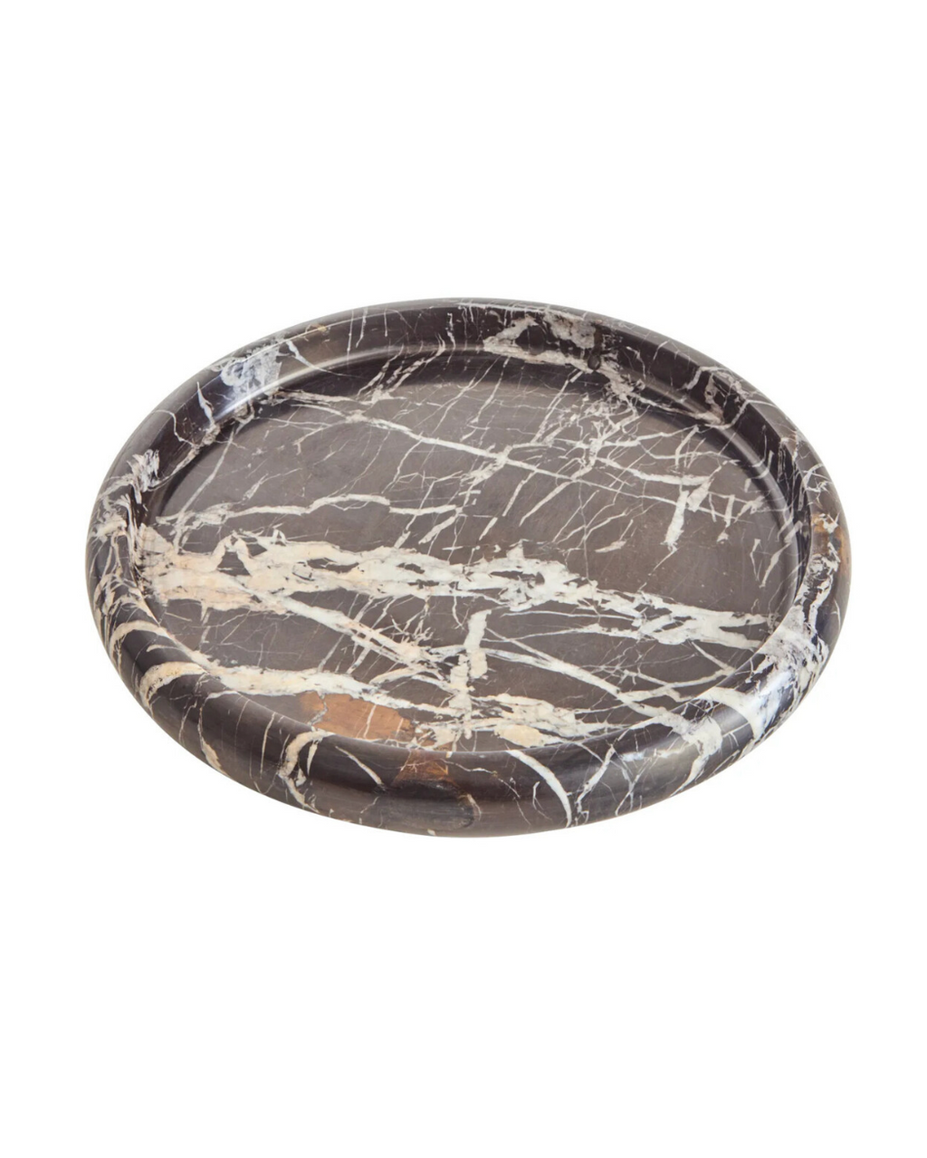 Zoro Black and White Marble Round Tray