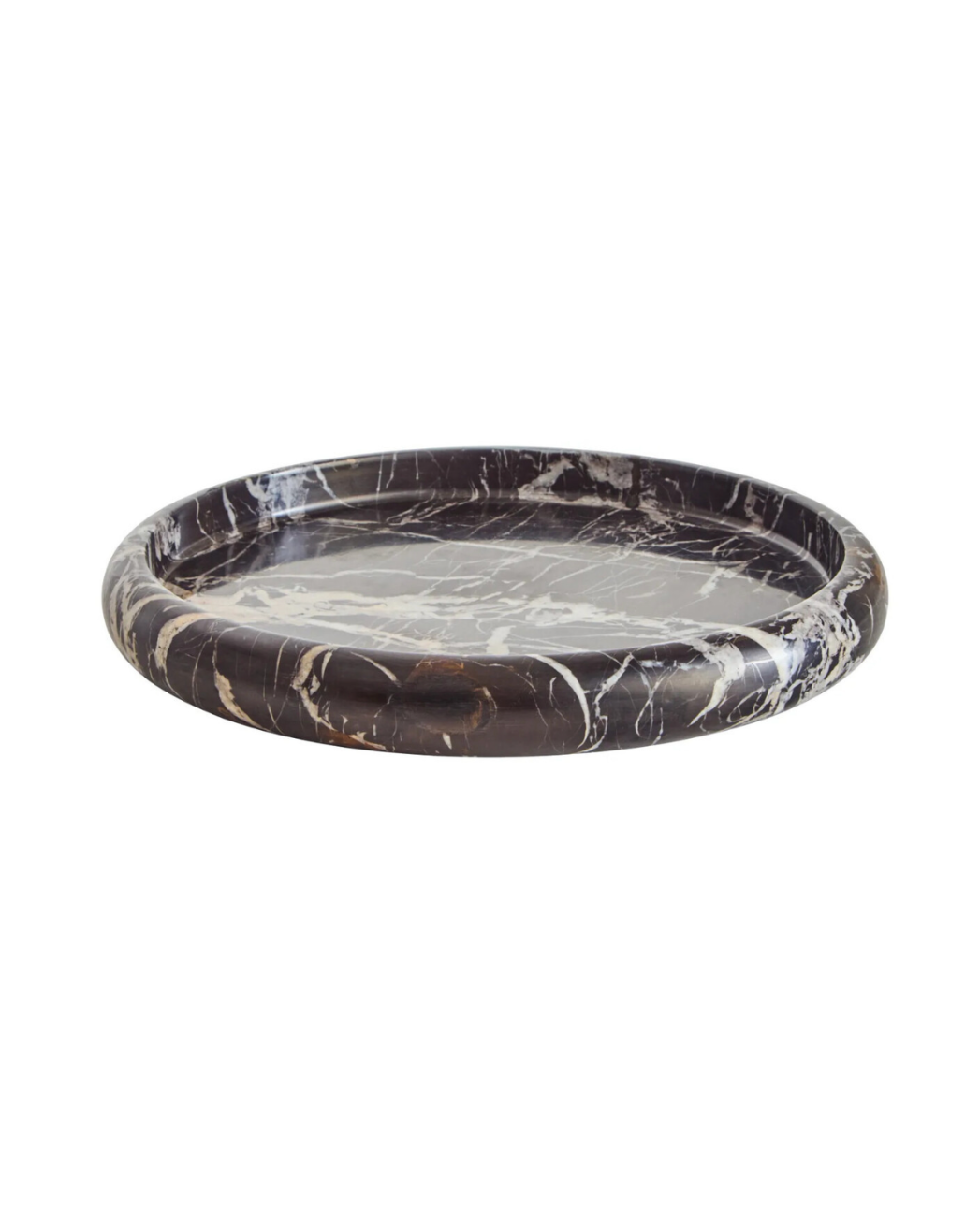 Zoro Black and White Marble Round Tray