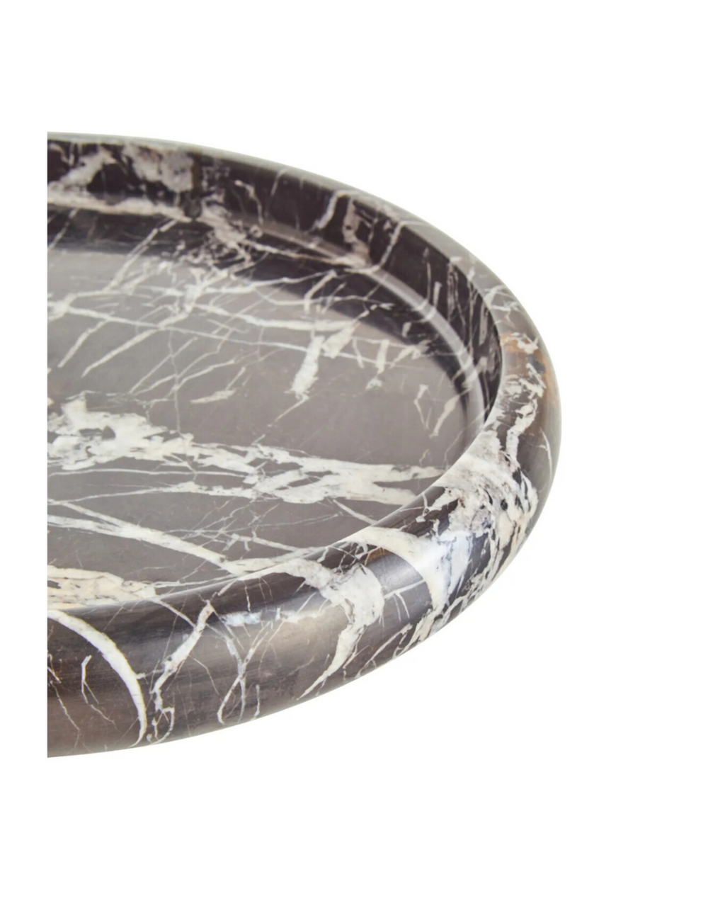 Zoro Black and White Marble Round Tray
