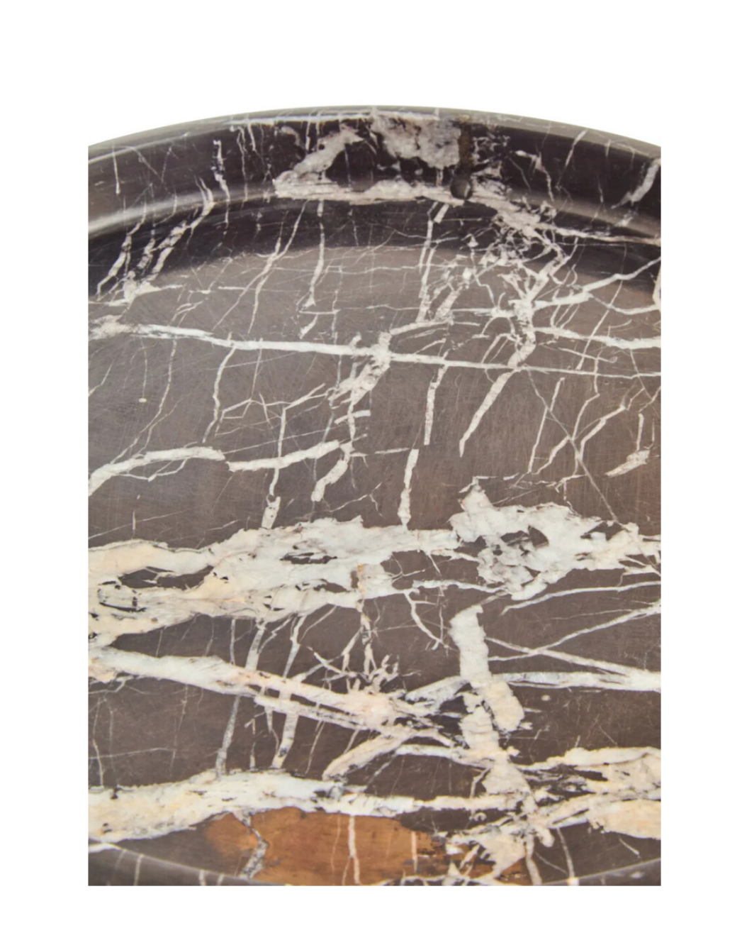 Zoro Black and White Marble Round Tray