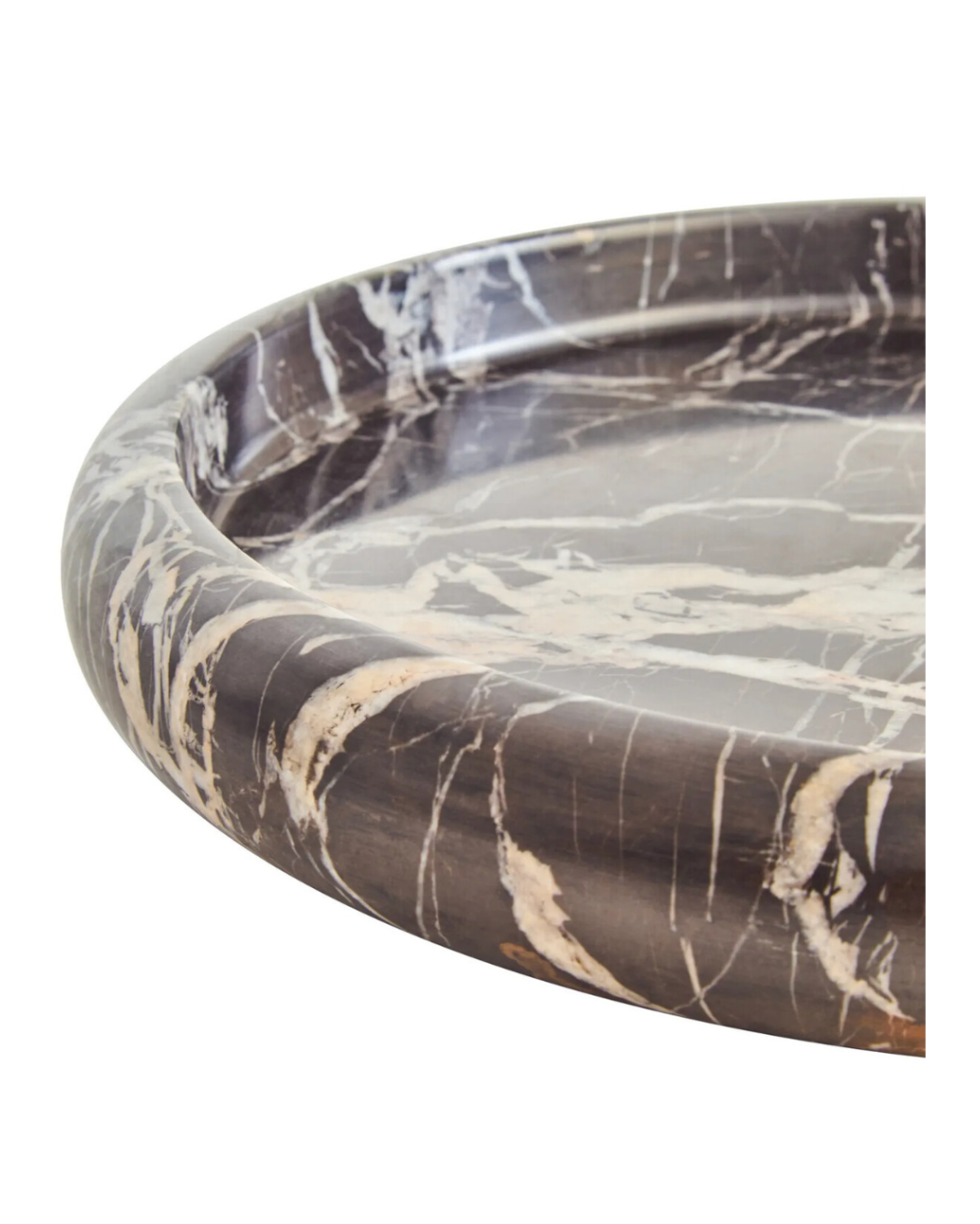 Zoro Black and White Marble Round Tray