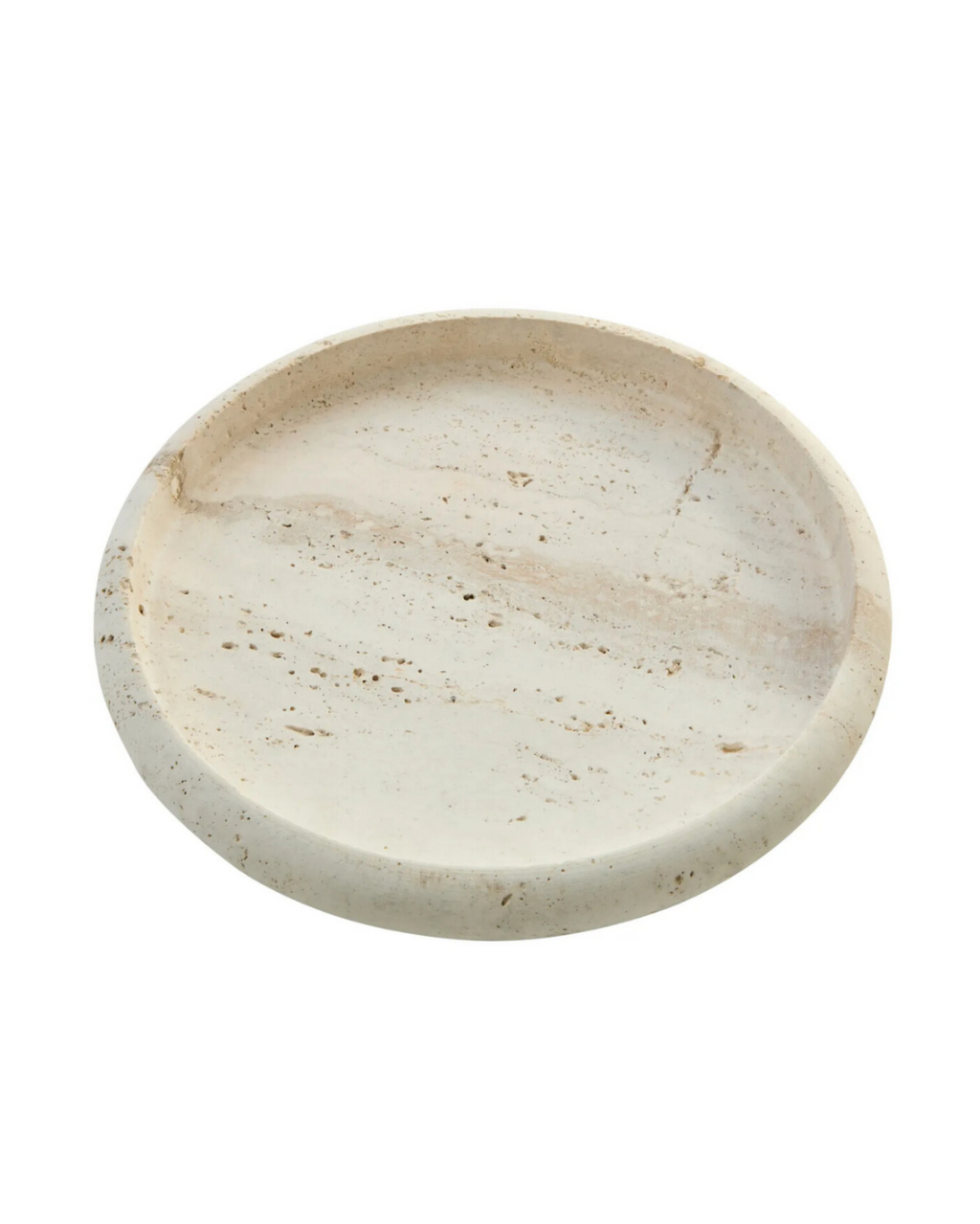 Tibor Round Travertine Tray