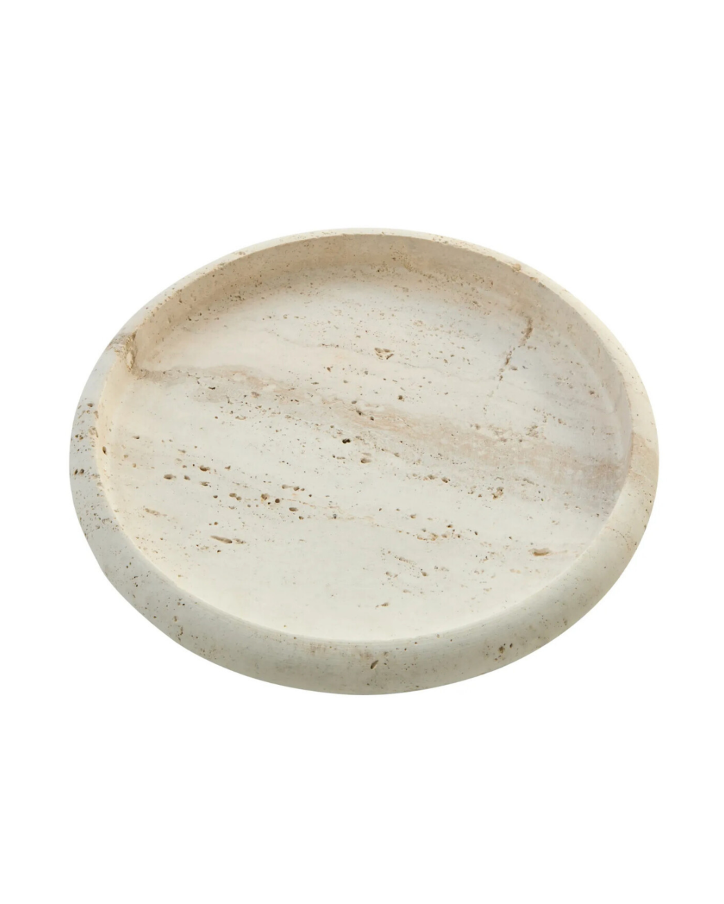 Tibor Round Travertine Tray