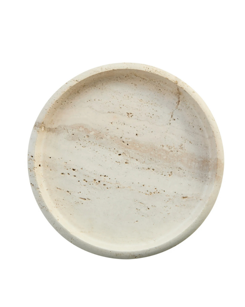Tibor Round Travertine Tray