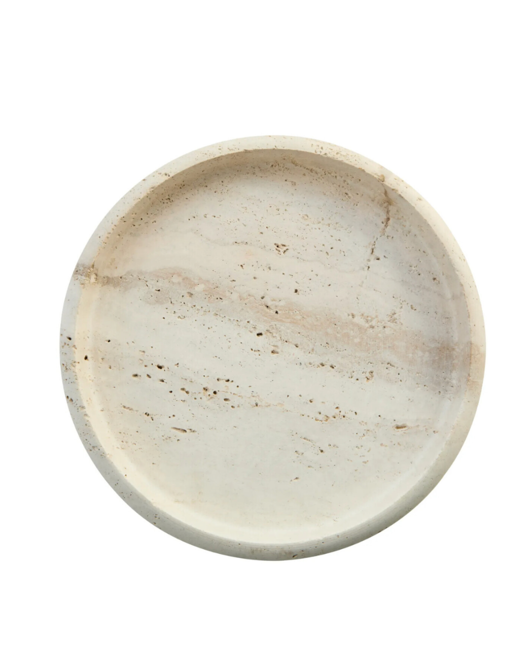 Tibor Round Travertine Tray