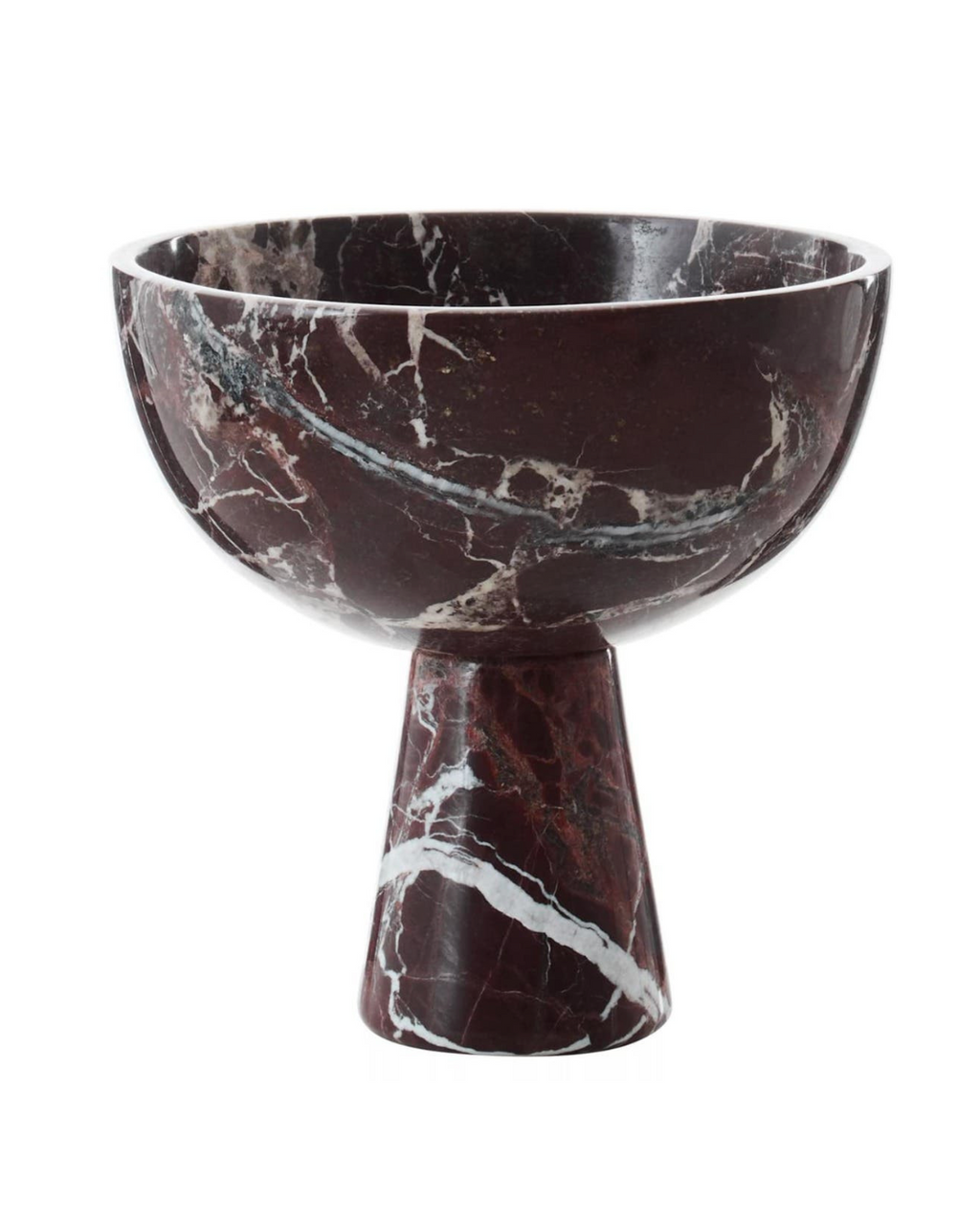 Salmo Large Red Marble Pedestal Bowl