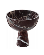 Salmo Large Red Marble Pedestal Bowl
