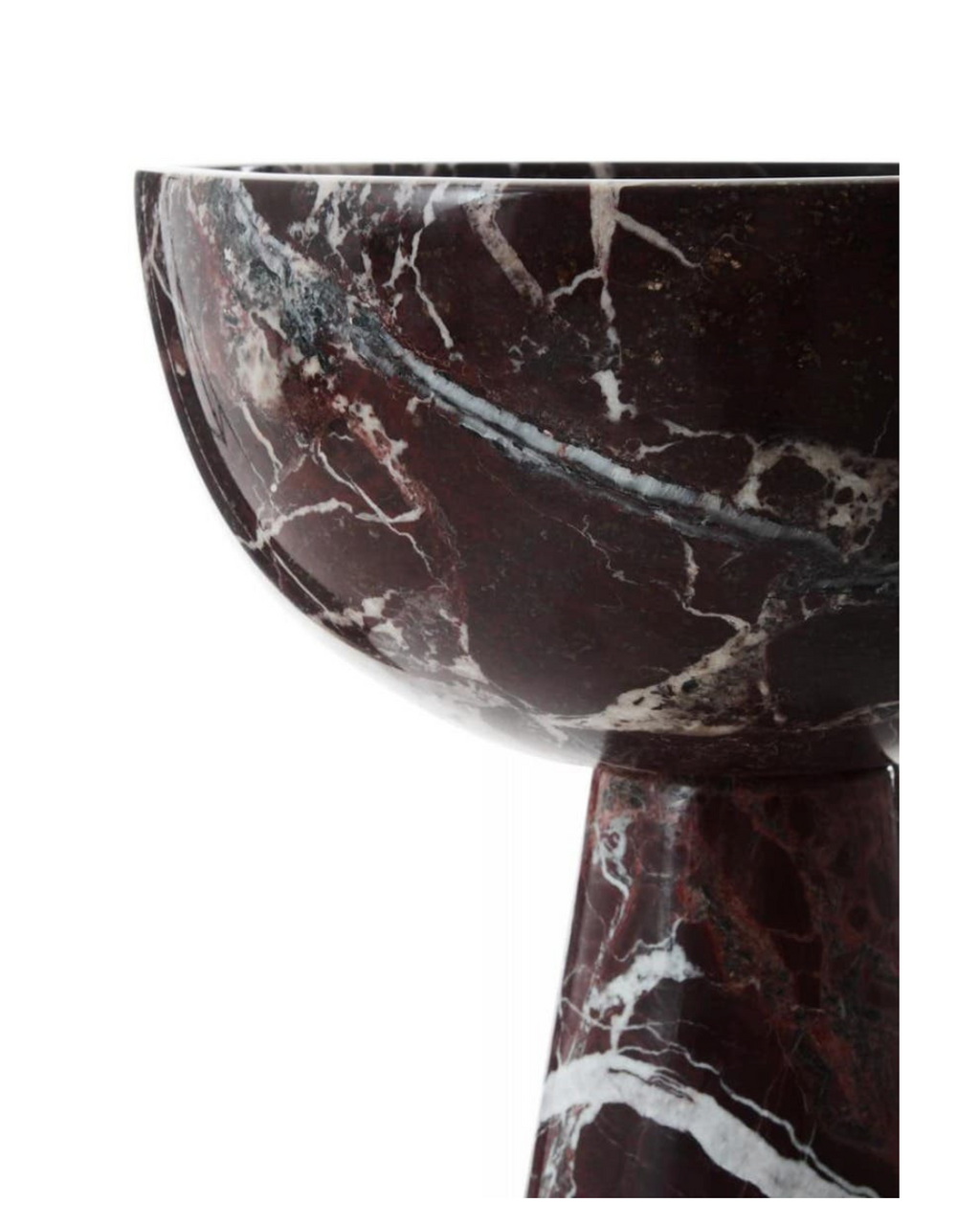 Salmo Large Red Marble Pedestal Bowl