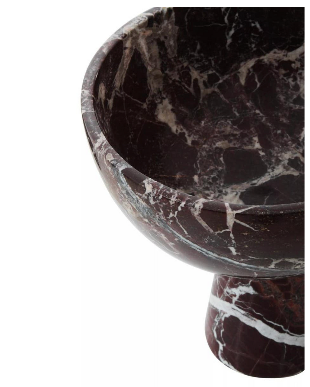 Salmo Large Red Marble Pedestal Bowl