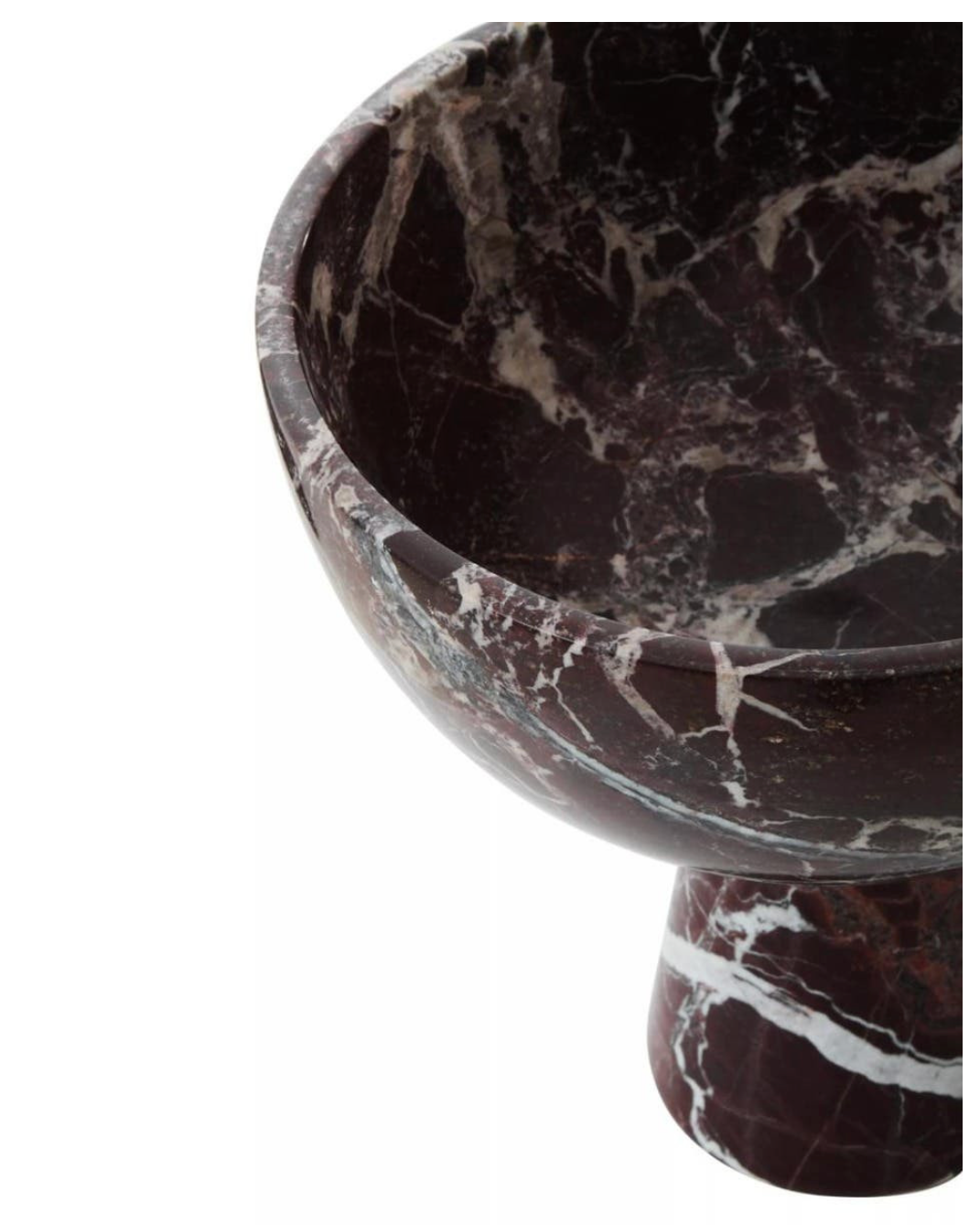 Salmo Large Red Marble Pedestal Bowl