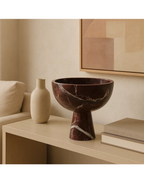 Salmo Large Red Marble Pedestal Bowl