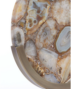 Brown/Yellow Agate & Antique Bronze Disc Sculpture - Meduim