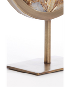 Brown/Yellow Agate & Antique Bronze Disc Sculpture - Meduim
