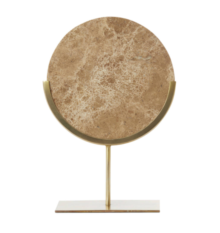 Moreno Marble Brown Disc on Stand - Small