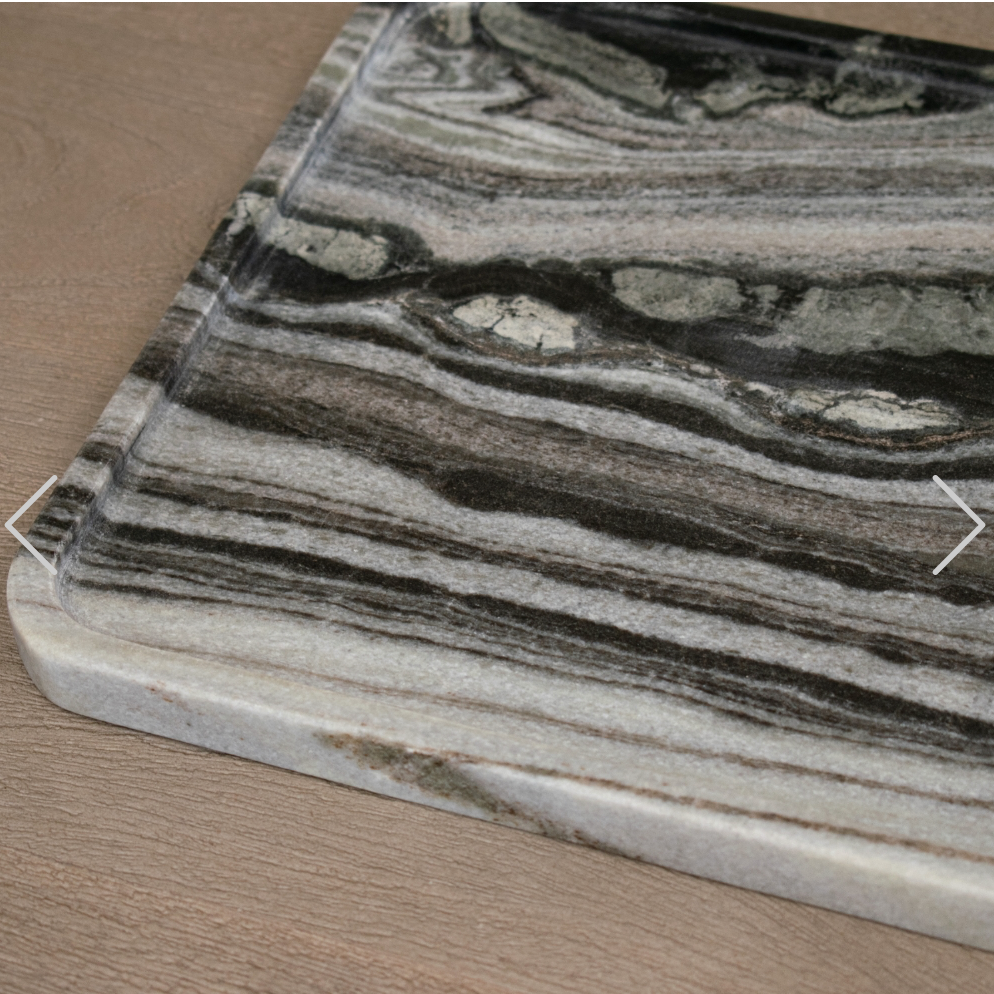 Kiara Plate Black and White Marble Plate