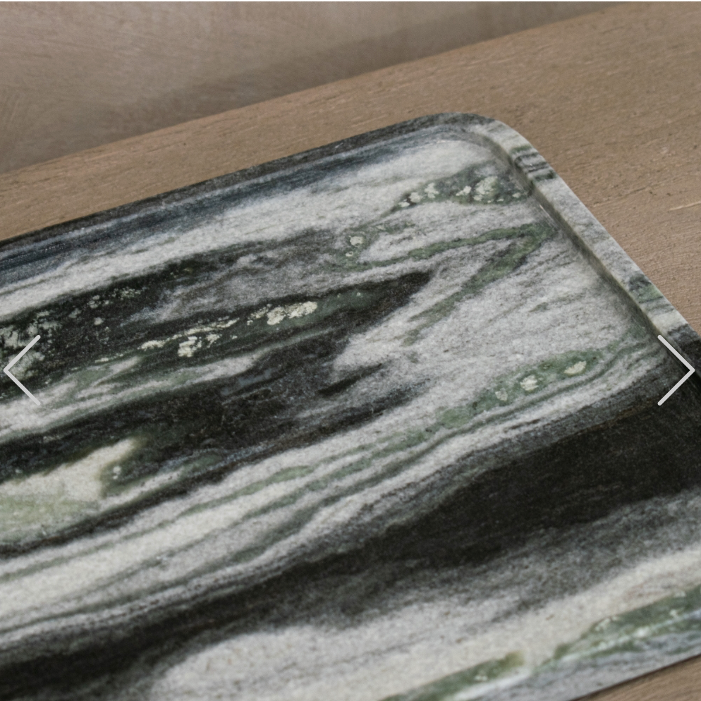 Kiara Plate Black and White Marble Plate
