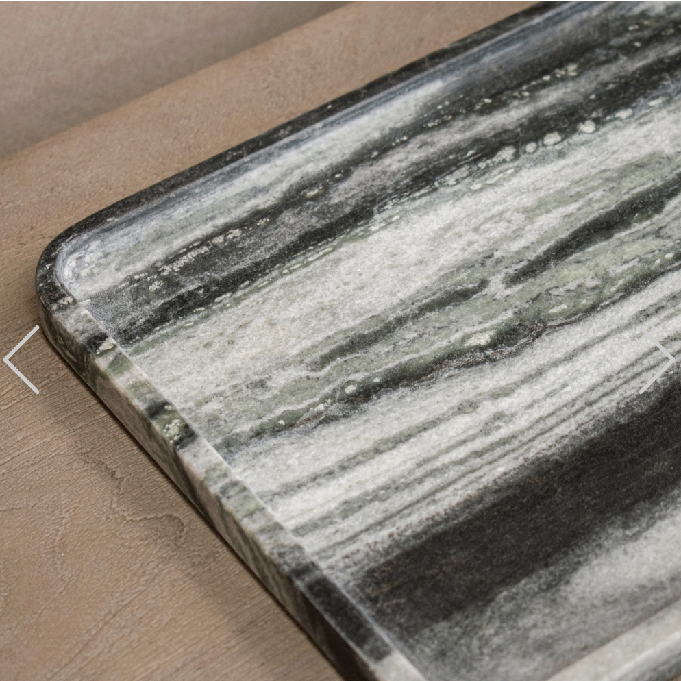 Kiara Plate Black and White Marble Plate