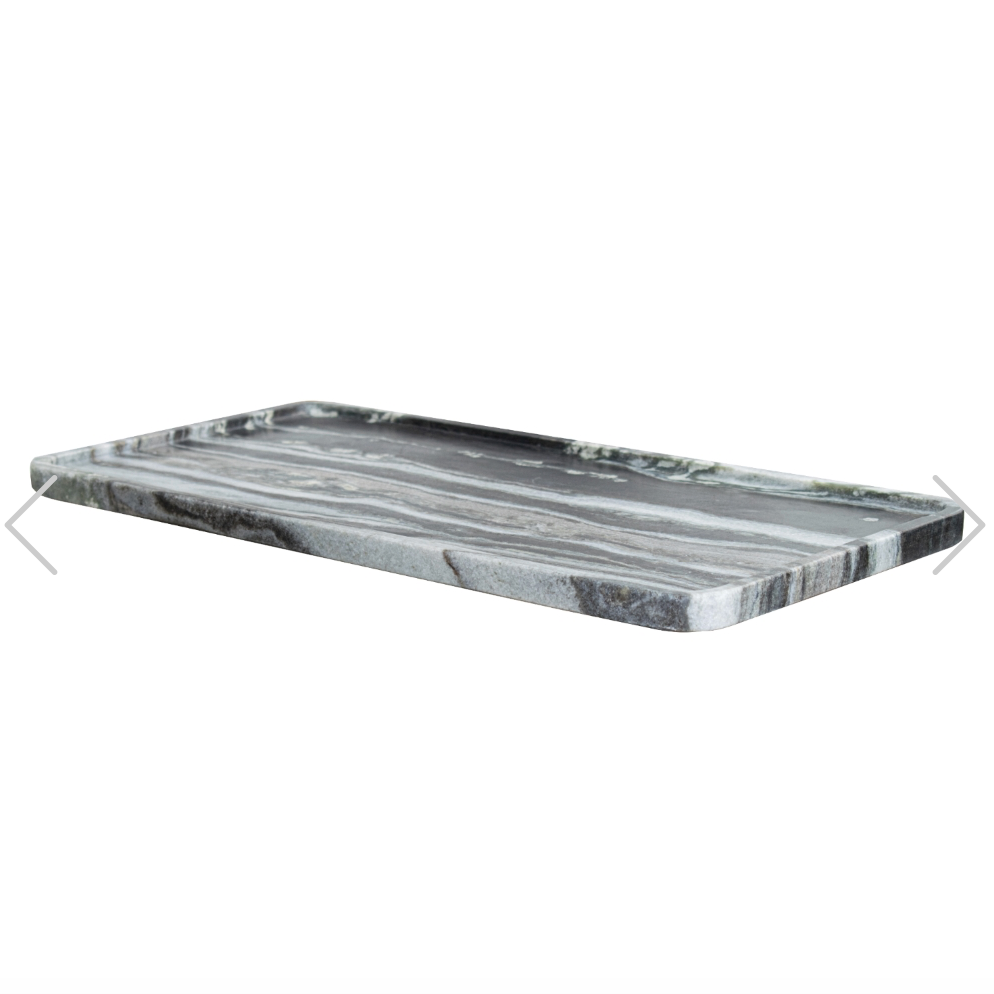Kiara Plate Black and White Marble Plate