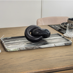 Kiara Plate Black and White Marble Plate