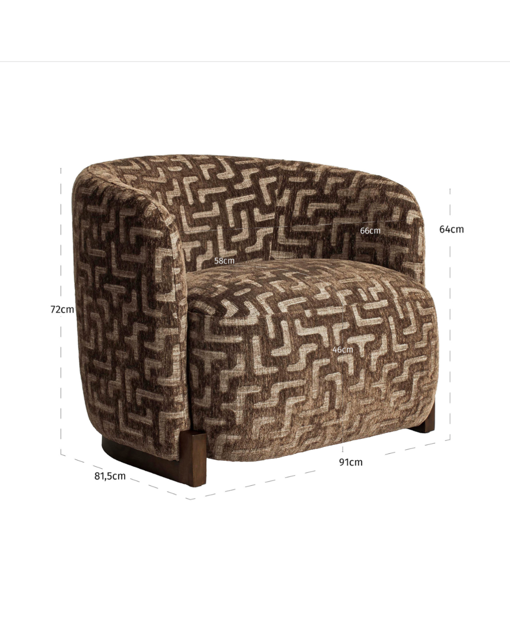 Richmond Interiors Hannah Lounge chair - Brown Labyrinth
