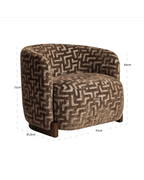 Richmond Interiors Hannah Lounge chair - Brown Labyrinth